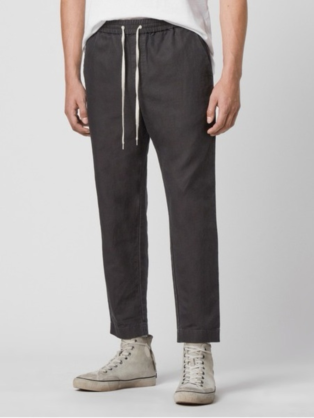 AllSaints Luckett Slim Fit Drawstring charcoal gray Trouser pants